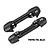Two black GPM Racing aluminium front lower suspension mounts labeled FF and FR on a white background.