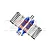 A pair of blue GPM Racing aluminium front RC shock absorbers with orange springs and additional silver and black springs and mounting hardware.