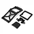 Black plastic body parts set for BlackZon 1/20 Spryte MT, including a roll cage frame, square window frame, and small panel.