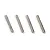 Four identical silver-coloured metal steering posts or pins arranged in a row against a white background.