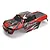 A pre-painted red, black, and white RC truck body shell for the BlackZon Spryte, featuring aggressive geometric graphics and branding.