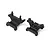 Two black plastic RC shock towers for BlackZon vehicles, shown from a high angle against a white background.