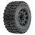 Pro-Line 2.8" Jaeger M2 (Medium Compound) Belted Tyres on Black Raid Rims - Glued Wheels 2Pcs PRO1029910
