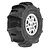 Pro-Line 1.2" Dumont MTD (Firm Compound) Paddle Tyres on Satin Silver Raid Rims - Glued Wheels 4Pcs PRO1030910