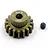 Yeah Racing 17T 0.8Mod pinion gear with a hard-coated aluminium finish and a separate grub screw on a white background.