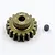 A bronze-coloured Yeah Racing 19T 0.8Mod pinion gear with a small black grub screw on a white background.