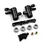 Yeah Racing black aluminium steering bell crank and drag link assembly set with bearings, screws, and bushings on a white background.