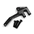 A black aluminium Panhard mount by Yeah Racing with three included black screws on a white background.