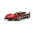 A 1/32 scale Scalextric Cadillac V-Series R slot car in red and black Whelen Engineering livery, viewed from a front three-quarter angle.