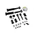 MIP Hardened Steel X-Duty CVD Rear Driveshaft set including two driveshafts, hardware, and MIP grease container on a white background.
