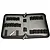 An open MIP foldable tool bag featuring grey interior lining with multiple black elastic tool loops and MIP branding on the zipper pulls and interior.