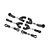 A set of Losi adjustable camber and steering links featuring black plastic rod ends and metal turnbuckles, arranged on a white background.