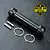 A steel RC driveshaft component with two small metal pins and two split rings on a textured black surface, featuring a Recon G6 Certified 2018 logo.