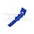 A blue anodized aluminium front skid plate for an RC car, shown from an angled top-down perspective against a white background with a GPM Racing logo watermark.