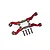 Two red anodized aluminium steering tie rods for RC cars with four included mounting screws on a white background.