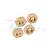 Four GPM Racing brass wheel hex adapters for RC cars, arranged on a white background with a faint GPM logo watermark.