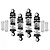 GPM Aluminium 32mm Front and 36mm Rear Complete Adjustable Shocks Set - Silver LMB3236-S-BK
