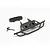 Traxxas front bumper and brace set including a black plastic bumper, a small mounting block, and four metal screws on a white background.
