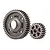 A Traxxas 47T/24T overdrive gear set consisting of one large gear and one smaller gear made of grey metal.