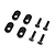 Four black aluminium 19T engine mount inserts and four matching flat-head screws on a white background.