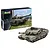 Revell 1/72 scale Challenger 1 tank plastic model kit box and a fully assembled, painted model tank on a white background.