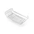 A clear, unpainted polycarbonate rear wing for an RC car, viewed from a high angle against a white background.