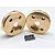 Two circular brass portal covers for RC vehicles with the Reefs RC logo engraved, accompanied by a set of small metal screws on a white background.