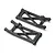 Two black plastic RC suspension arms for Losi vehicles, marked with L and R for left and right sides.