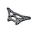 A flat, triangular carbon fibre front shock tower for an RC car with multiple mounting holes, shown against a plain white background.
