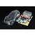 Tamiya 1/10 scale clear polycarbonate Porsche 911 GT3 R 992 RC car body shell with included decal sheet, rear wing, and plastic parts.