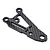 A single RC Maker carbon fibre front suspension arm for RC cars, featuring a flat, triangular design with multiple mounting holes.