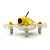 A yellow Blade Inductrix FPV quadcopter drone with clear propeller ducts and a front-facing camera, isolated on a white background.