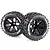 Louise 2.8" MT-Pioneer Tyres on (1/2 Offset) Black Rims - Glued Wheels 2Pcs L-T3202BH