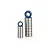 Two stacks of metal ball bearings with blue rubber seals, arranged on a white reflective surface.