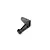 A black anodized aluminium rear lateral rod mount for Kyosho RC vehicles, shown from a high-angle studio perspective.