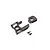 Kyosho aluminium long motor mount parts including the main mount, a secondary bracket, and two small screws on a white background.