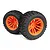 Maverick 2.8" MixBlok Tyres on Orange Monster Truck Rims - Glued Wheels 2Pcs 150684
