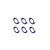 A set of six identical metal ball bearings with blue rubber seals arranged in two rows of three against a white background.