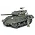 A fully assembled and painted 1/35 scale Tamiya M36 U.S. Tank Destroyer model kit with a crew figure standing beside it on a white background.