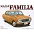 Box art for a Fujimi 1/24 scale Mazda Familia Presto model kit, featuring an illustration of a vintage orange sedan.