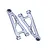 A pair of silver GPM Racing aluminium front lower suspension arms for RC cars, featuring a machined 7075 alloy design.