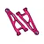A pair of red anodized aluminium front lower suspension arms for an RC car, featuring the GPM Racing logo and 7075 engraving.