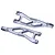 Two silver aluminium RC rear upper suspension arms by GPM Racing, featuring a lightweight cut-out design and engraved 7075 markings.