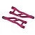 Two red anodized aluminium rear upper suspension arms for RC cars by GPM Racing, featuring a lightweight cut-out design and 7075 alloy markings.