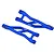 Two blue anodized aluminium rear upper suspension arms for RC cars by GPM Racing, featuring a lightweight cut-out design and 7075 alloy branding.