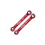 Two red anodized aluminium steering links from GPM Racing with silver metal ball ends, featuring GPM 7075 branding.
