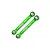 Two green anodized aluminium steering link rods from GPM Racing with silver metal ball ends.
