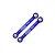 Two blue anodized aluminium steering links from GPM Racing with silver metal pivot ball ends, featuring GPM 7075 branding.