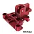 A red anodized aluminium front centre brace mount for an RC vehicle by GPM Racing, shown against a white background.