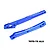 Two blue anodized aluminium chassis braces for RC cars, featuring GPM Racing branding and 7075-T6 aluminium text.